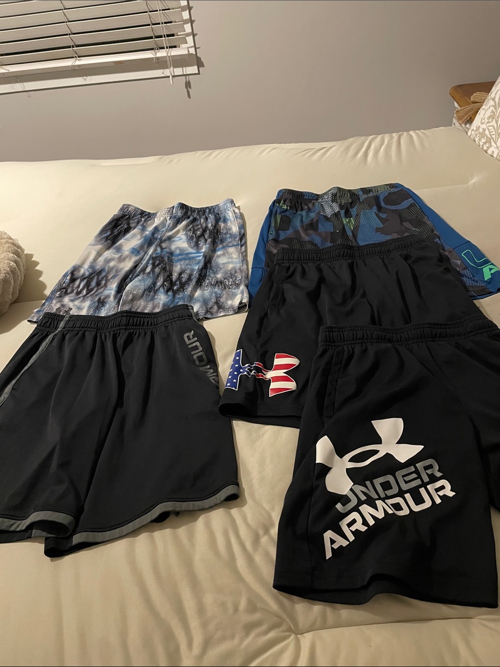 Under Armour Boys' Black and Blue Athletic Shorts Variety Pack